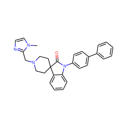 Cn1ccnc1CN1CCC2(CC1)C(=O)N(c1ccc(-c3ccccc3)cc1)c1ccccc12 ZINC000084653917