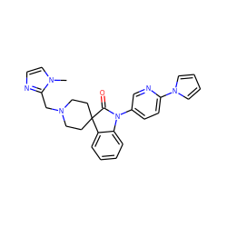 Cn1ccnc1CN1CCC2(CC1)C(=O)N(c1ccc(-n3cccc3)nc1)c1ccccc12 ZINC000084711537