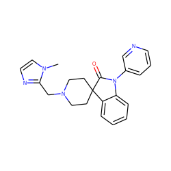 Cn1ccnc1CN1CCC2(CC1)C(=O)N(c1cccnc1)c1ccccc12 ZINC000084711532