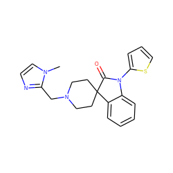 Cn1ccnc1CN1CCC2(CC1)C(=O)N(c1cccs1)c1ccccc12 ZINC000084655197