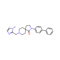 Cn1ccnc1CN1CCC2(CC1)CCN(c1ccc(-c3ccccc3)cc1)C2=O ZINC000095921419