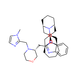 Cn1ccnc1CN1CCOC[C@H]1Cc1nc2ccccc2n1[C@@H]1C[C@@H]2CCC[C@H](C1)N2[C@H]1C[C@H]2CCCC[C@H](C2)C1 ZINC000473236472