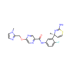 Cn1ccnc1COc1cnc(C(=O)Nc2ccc(F)c([C@]3(C)C=CSC(N)=N3)c2)cn1 ZINC000147047028