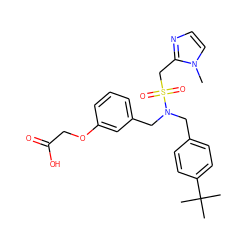 Cn1ccnc1CS(=O)(=O)N(Cc1ccc(C(C)(C)C)cc1)Cc1cccc(OCC(=O)O)c1 ZINC000042967257