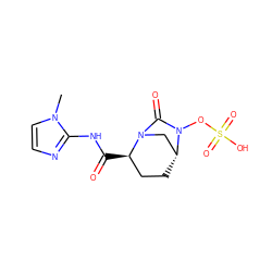 Cn1ccnc1NC(=O)[C@@H]1CC[C@@H]2CN1C(=O)N2OS(=O)(=O)O ZINC000096168639