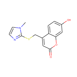 Cn1ccnc1SCc1cc(=O)oc2cc(O)ccc12 ZINC000006369778