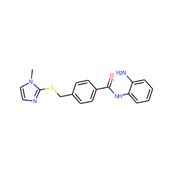 Cn1ccnc1SCc1ccc(C(=O)Nc2ccccc2N)cc1 ZINC000029037200