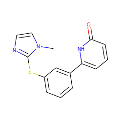 Cn1ccnc1Sc1cccc(-c2cccc(=O)[nH]2)c1 ZINC000095921436