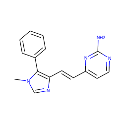 Cn1cnc(/C=C/c2ccnc(N)n2)c1-c1ccccc1 ZINC000040836678