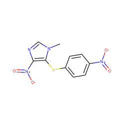 Cn1cnc([N+](=O)[O-])c1Sc1ccc([N+](=O)[O-])cc1 ZINC000004032192