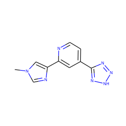 Cn1cnc(-c2cc(-c3nn[nH]n3)ccn2)c1 ZINC000225946985