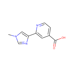 Cn1cnc(-c2cc(C(=O)O)ccn2)c1 ZINC000218196663