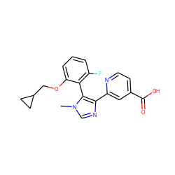 Cn1cnc(-c2cc(C(=O)O)ccn2)c1-c1c(F)cccc1OCC1CC1 ZINC000225945459