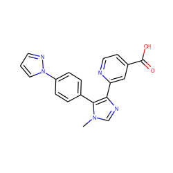 Cn1cnc(-c2cc(C(=O)O)ccn2)c1-c1ccc(-n2cccn2)cc1 ZINC000225942093