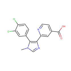 Cn1cnc(-c2cc(C(=O)O)ccn2)c1-c1ccc(Cl)c(Cl)c1 ZINC000225946900