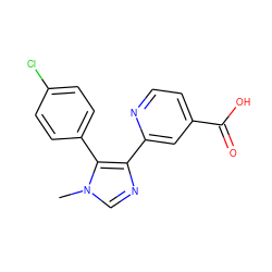 Cn1cnc(-c2cc(C(=O)O)ccn2)c1-c1ccc(Cl)cc1 ZINC000225925224