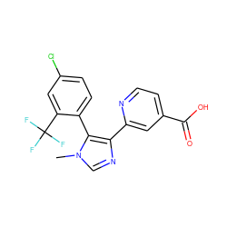 Cn1cnc(-c2cc(C(=O)O)ccn2)c1-c1ccc(Cl)cc1C(F)(F)F ZINC000225945147