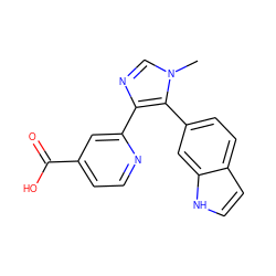 Cn1cnc(-c2cc(C(=O)O)ccn2)c1-c1ccc2cc[nH]c2c1 ZINC000225942245