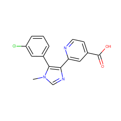 Cn1cnc(-c2cc(C(=O)O)ccn2)c1-c1cccc(Cl)c1 ZINC000225960879