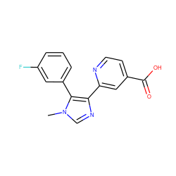 Cn1cnc(-c2cc(C(=O)O)ccn2)c1-c1cccc(F)c1 ZINC000225938853