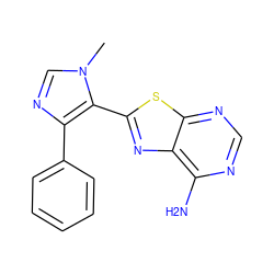 Cn1cnc(-c2ccccc2)c1-c1nc2c(N)ncnc2s1 ZINC000003819905