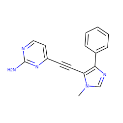 Cn1cnc(-c2ccccc2)c1C#Cc1ccnc(N)n1 ZINC000040975073