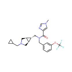 Cn1cnc(C(=O)N(Cc2cccc(OC(F)(F)F)c2)C[C@@H]2[C@H]3CN(CC4CC4)C[C@H]32)c1 ZINC000101270893