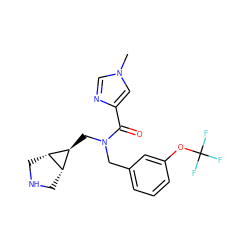 Cn1cnc(C(=O)N(Cc2cccc(OC(F)(F)F)c2)C[C@@H]2[C@H]3CNC[C@H]32)c1 ZINC000101270901