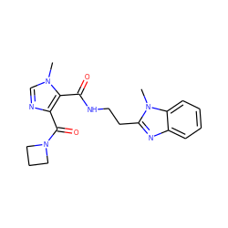 Cn1cnc(C(=O)N2CCC2)c1C(=O)NCCc1nc2ccccc2n1C ZINC000144094062