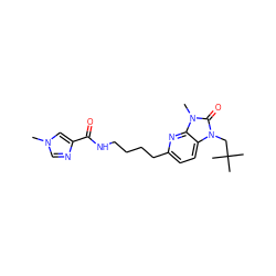 Cn1cnc(C(=O)NCCCCc2ccc3c(n2)n(C)c(=O)n3CC(C)(C)C)c1 ZINC000145237735