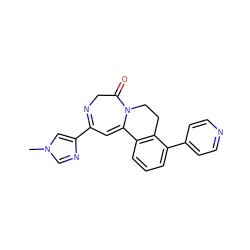 Cn1cnc(C2=NCC(=O)N3CCc4c(cccc4-c4ccncc4)C3=C2)c1 ZINC000149274392