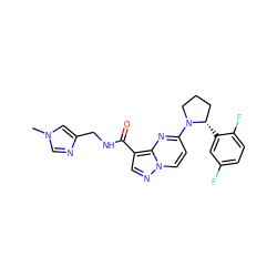 Cn1cnc(CNC(=O)c2cnn3ccc(N4CCC[C@@H]4c4cc(F)ccc4F)nc23)c1 ZINC000165650475