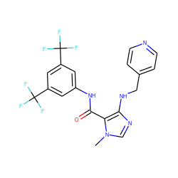 Cn1cnc(NCc2ccncc2)c1C(=O)Nc1cc(C(F)(F)F)cc(C(F)(F)F)c1 ZINC000028889761