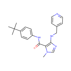 Cn1cnc(NCc2ccncc2)c1C(=O)Nc1ccc(C(C)(C)C)cc1 ZINC000028889200