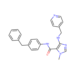 Cn1cnc(NCc2ccncc2)c1C(=O)Nc1ccc(Cc2ccccc2)cc1 ZINC000028889218