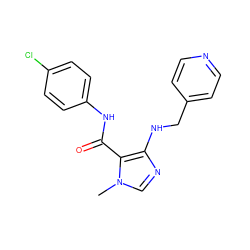 Cn1cnc(NCc2ccncc2)c1C(=O)Nc1ccc(Cl)cc1 ZINC000028889190