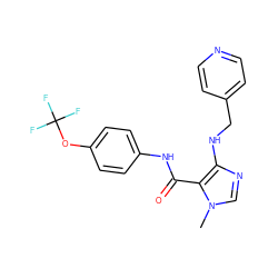 Cn1cnc(NCc2ccncc2)c1C(=O)Nc1ccc(OC(F)(F)F)cc1 ZINC000028889180