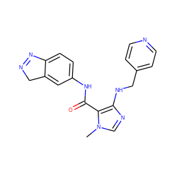 Cn1cnc(NCc2ccncc2)c1C(=O)Nc1ccc2c(c1)CN=N2 ZINC000049785980