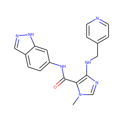 Cn1cnc(NCc2ccncc2)c1C(=O)Nc1ccc2cn[nH]c2c1 ZINC000028889724