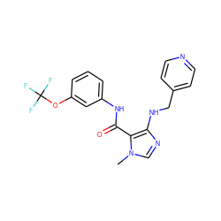 Cn1cnc(NCc2ccncc2)c1C(=O)Nc1cccc(OC(F)(F)F)c1 ZINC000028889186