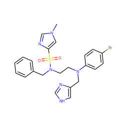 Cn1cnc(S(=O)(=O)N(CCN(Cc2c[nH]cn2)c2ccc(Br)cc2)Cc2ccccc2)c1 ZINC000044069332