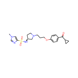 Cn1cnc(S(=O)(=O)N[C@H]2CCN(CCCOc3ccc(C(=O)C4CC4)cc3)C2)c1 ZINC000013859898