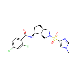 Cn1cnc(S(=O)(=O)N2C[C@H]3[C@@H](NC(=O)c4ccc(Cl)cc4Cl)CC[C@H]3C2)c1 ZINC000068267903