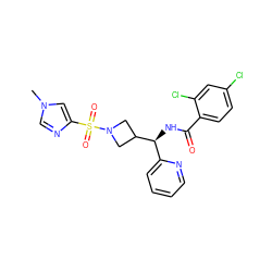 Cn1cnc(S(=O)(=O)N2CC([C@@H](NC(=O)c3ccc(Cl)cc3Cl)c3ccccn3)C2)c1 ZINC000103262873