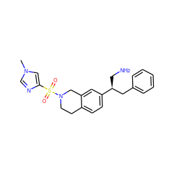 Cn1cnc(S(=O)(=O)N2CCc3ccc([C@@H](CN)Cc4ccccc4)cc3C2)c1 ZINC000114243934