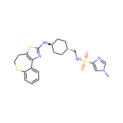 Cn1cnc(S(=O)(=O)NC[C@H]2CC[C@H](Nc3nc4c(s3)CCSc3ccccc3-4)CC2)c1 ZINC000254103445