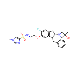 Cn1cnc(S(=O)(=O)NCCOc2cc3c(cc2F)C[C@H](N2CC(C)(O)C2)[C@@H]3Cc2ccccc2)c1 ZINC000114195034