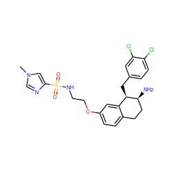 Cn1cnc(S(=O)(=O)NCCOc2ccc3c(c2)[C@@H](Cc2ccc(Cl)c(Cl)c2)[C@@H](N)CC3)c1 ZINC000068245439