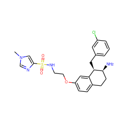 Cn1cnc(S(=O)(=O)NCCOc2ccc3c(c2)[C@@H](Cc2cccc(Cl)c2)[C@@H](N)CC3)c1 ZINC000068245435