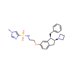 Cn1cnc(S(=O)(=O)NCCOc2ccc3c(c2)[C@@H](Cc2ccccc2)[C@@H](N2CCC2)C3)c1 ZINC000114196939